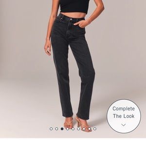 Abercrombie Ultra High Rise Straight Jeans - Black